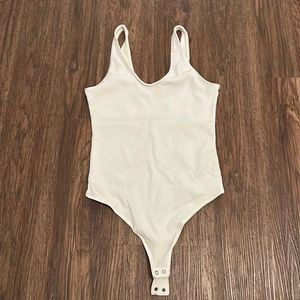 White ribbed bodysuit